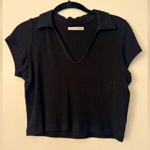 Reformation Jeans Black Crop Top Size Medium
